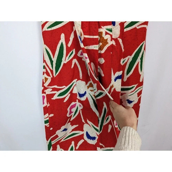 Vintage 60s Paradise Hawaii sz 14 Tropical Floral Sleeveless Knee Length Dress - Picture 8 of 10